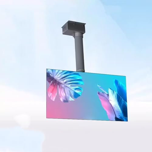 QICBYING Motorised TV Bracket Stand - Motorized Ceiling TV Mount, Adjustable Height Electric TV Lift with Remote Control, Telescopic Electric TV Lift, Fits 26-70 Inch Low Profile TVs(40cm)