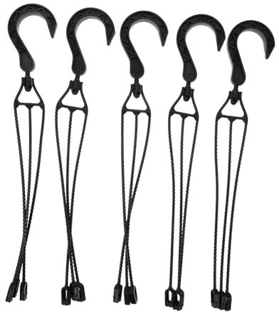 KONTONTY 5 Crochets Suspendus Pour Pots De Fleurs Support Pot De Fleur Suspendu Plastique Noir 40Cm Avec 3 TêTes De Crochets Pour Jardin Maison