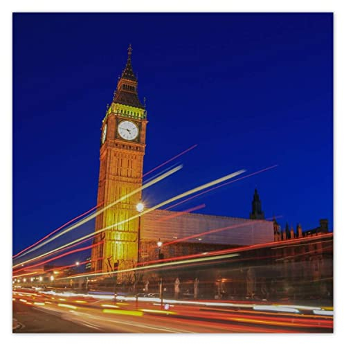 Wandtattoo, Deko-Aufkleber, 70 x 70 cm, Big Ben bei Nacht, Nr. H290Z_NS1BC