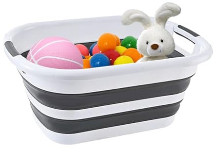 Cubo de lavado de camping, contenedor portátil para lavar platos, plegable, cesta organizadora de 40 L, contenedor de almacenamiento para baño, hotel, hogar, armario