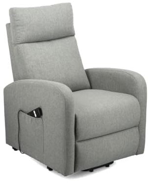 SWEET SOFA® Sillón Reclinable eléctrico Luna con Sistema Power Lift, Sillón Relax para Adultos, Elevador de Asistencia, Ajuste de Inclinación Automático, Confort y Estilo para el Hogar en Color Gris