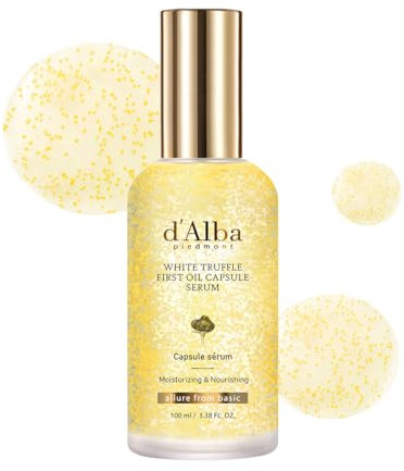 d'alba Piedmont White Truffle Oil Capsule Serum, täglicher Vita-Boost für strahlende Haut, doppelte Vitaminformel, koreanische Hautpflege (100 ml)