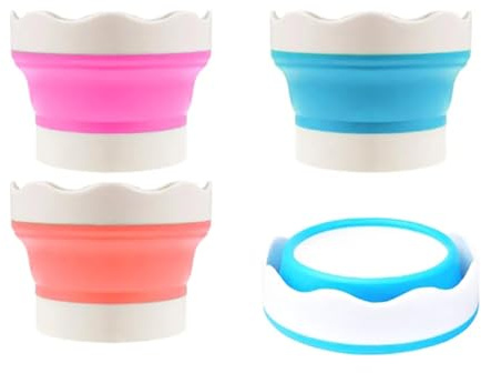 Wilsonzin 3 Stück Faltbarer Wasserbecher Für Wasserfarben, Malerei Pinsel Waschen Eimer ,Pinselreiniger Waschen Eimer Pinsel Halter für Drinnen und Draußen Malerei