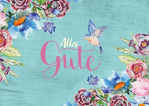 Gutsch Verlag Geburtstagskarte: Herzliche Wünsche mit Vogel-Illustration in Blau