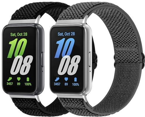 enkic Elastische Armband Kompatibel mit Samsung Galaxy Fit 3, Dehnbare Nylon Sport Ersatzarmband Verstellbare Solo Loop Uhrenarmband für Samsung Galaxy Fit 3 Armband Damen Herren