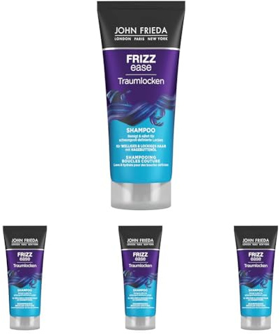 John Frieda Traumlocken Shampoo - Inhalt: 75 ml - Reisegröße - Ideal zum Testen oder Verreisen - Frizz Ease Serie (Packung mit 4)