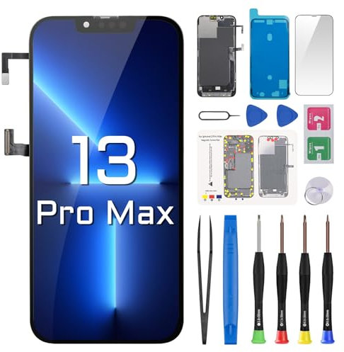 DGSCSMY for iPhone 13 Pro Max Screen Replacement 6.7 LCD Display Digitizer Front Speaker Proximity Sensor 3D Touch Full Assembly Repair Fix Tools Kit A2643 A2484 A2641 A2644 A2645