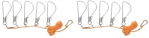 Spourita 2Stück 5 M Angel Schloss Schnalle Edelstahl Live Fisch Verschluss Guertel Stringer Angel Geraet Fisch Barrieren Guertel Angel Zubehör