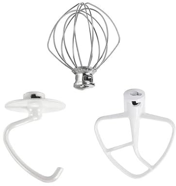 K45WW Schneebesen, K45DH Knethaken, K45B Beschichteter Flachrührer, Ersatz, Kompatibel Mit KitchenAid, Aufsätzen for Standmixer Mit Kippbarem Kopf