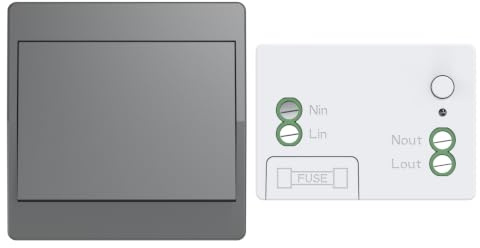 Aovrlcx Gris interrupteur sans fil sans pile kit interupteur sans fil autoalimente RF433 va et vient sans fil sans pile radio interrupteur a bouton telecommande (Gray 1Gang 1V1) | gris wireless switches interrupteur eclairage sans fil sans piles interrupteur à distance radio va et vient sans fil poussoir