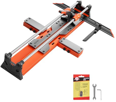 VEVOR Tagliapiastrelle Manuale 1000mm, Utensile da Taglio a Testa Scorrevole con Base a Molla, Disco da Taglio in Carburo di Tungsteno Guida Angolare e di Allineamento, per Lavori Ceramica Fai Da Te
