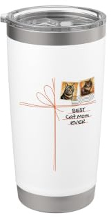 Cat-Mum Cats-Mums Accesorios Madre Gatos Mamá Gatos Vaso térmico de acero inoxidable de doble pared