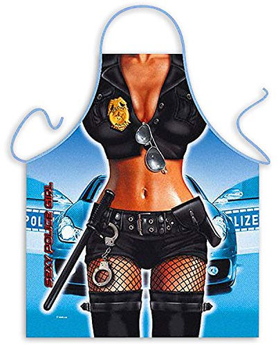 Police Girl Grillschürze Kochschürze Sexy Frau Polizistin