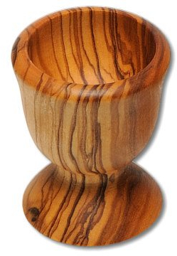 Unbekannt Coquetier Œufs Gobelet en bois d'olivier – courte