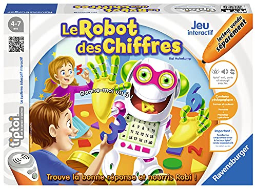 Ravensburger - tiptoi® – Interaktives Spiel – Der Zahlenroboter – elektronisches Lernspiel, ohne Display – ab 4 Jahren – französische Version – 00739