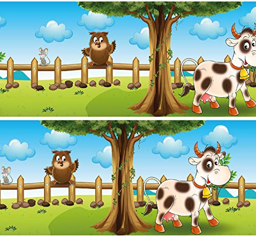 Selbstklebende Bordüre Tiere auf dem Bauernhof, 4-teilig 560x15cm, Tapetenbordüre, Wandbordüre, Borte, Wanddeko,Kinder, Bauernhof