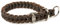 CopcoPet Hundehalsband Würger 25–30 cm x 15mm Braun – Geflochtenes Halsband mit Zugstopp & verchromtem Ring – Aus robustem Fettleder – Für kleine Hunde – Weiches Lederhalsband fürs Training