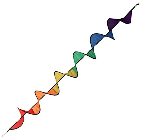 Windspiel aus Nylon, spiralförmig, Regenbogen-Design, bunt
