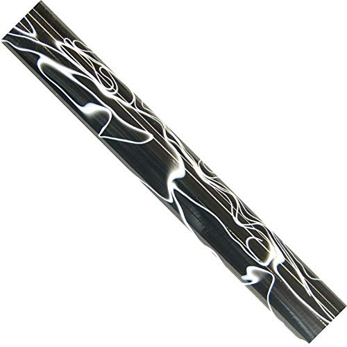 CHARNWOOD Woodturning AR18 Acrylic Pen Blanks Black with White Swirl