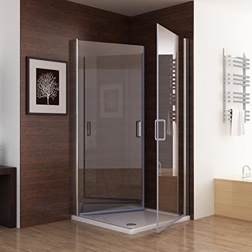 Duschkabine Dusche Duschwand 180° Schwingtür Eckeinstieg NANO Glas 80 x 80 x 195cm