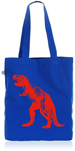 style3 Sheldon Rex Biobaumwolle Beutel Jutebeutel Tasche Tote Bag Dinosaurier, Farbe:Blau