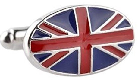 5starwarehouse® Manschettenknöpfe Union Jack in Karte Geschenkbox Manschettenknöpfe Schmuck Lustig Büro Weihnachten Party Weihnachtsmann Geschenk für Ihn Strumpffüller