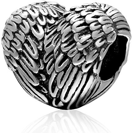 YiRong Jewelry - 925er-Sterlingsilber Flügel-Charm Engel-Anhänger Liebe Jahrestag Charm für Pandora-Charm-Armband
