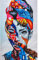 Orlco Art Graffiti Künstlerleinwand Gemälde Einstein Kunst Druck Straßenkunst Urbane Malerei Kunst Farbenfroh, canvas, Hepburn, 40 X 28 (100cm X 70cm) With the Frame