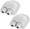 2 Pack of IP68 Waterproof Solar Cable Entry Gland by Restmo, Weather Resistant Dual Cable Entry Housing for Solar Panels of RV, Caravan, Marine, Boat, Cabin, White