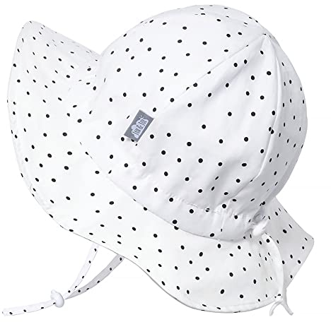 Jan & Jul Verstellbarer Kinder Sonnenhut aus Baumwolle für Mädchen (L: 2-5 Jahre, Punkte)