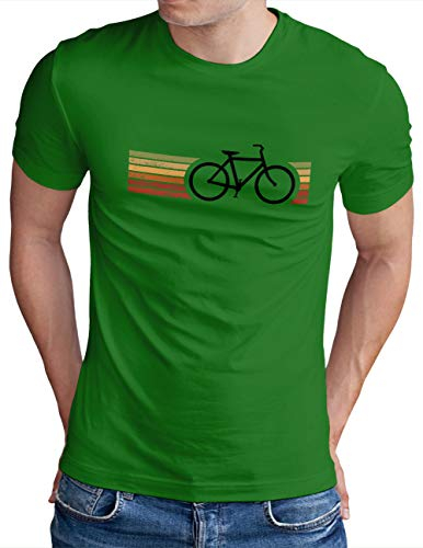 OM3® Retro Bicycle T-Shirt - Herren - Cycling Cyclist Biking Fahrrad Radfahrer - Grün-SW, S