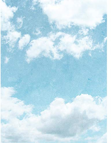 Wolken Tapete hellblau weiß | Kinderzimmer und Schlafzimmer Fototapete mit Himmel Motiv | Daschschrägen und Deckentapete aus Vlies