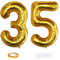 Xihuimay 40 Nummer 35 Folienballon Zahl 35 Luftballon Ziffer 35. Geburtstag Ballon 100cm Riesen Ballons Luft oder Helium Digitaler Ballon für Mädchen Junge Jubiläum Feierliche Anlässe, Golden XXL