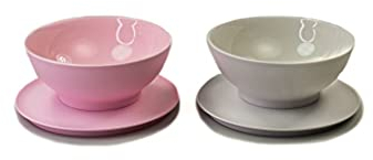 Tupperware Allegra Shine Dessert-Schälchen 275 ml grau + rosa mit Glitzer Dessertschale 38395