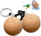 Lot de 2 porte-clés flottants en liège de 53 mm avec boule en bois flottante - Accessoires légers pour sports nautiques pour natation, plongée, pêche, canoë, voile, kayak, bateau marin