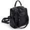 UTO Damen Rucksack Quadrat Kunstleder großer Reißverschluss Umhängetasche konvertibeler Tagesrucksack Handtasche für Schaufensterbummel Reise Schule Schwarz