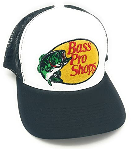 Authentic Bass Pro Shop Herren Trucker Hat Mesh Cap Snapback Verschluss Einheitsgröße Ideal für Jagd & Angeln Schwarz, L