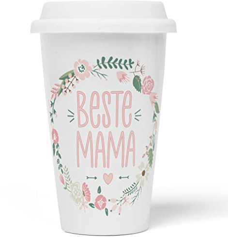 JUNIWORDS To-Go Becher mit Deckel, Beste Mama (1003230)