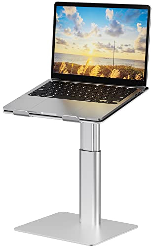 BESIGN LSX6 Laptop ständer, Verstellbarer ergonomischer Notebook-Ständer für sitzendes und stehendes Arbeiten, Laptop ständer kompatibel mit 10-15.6 Laptops, Silber