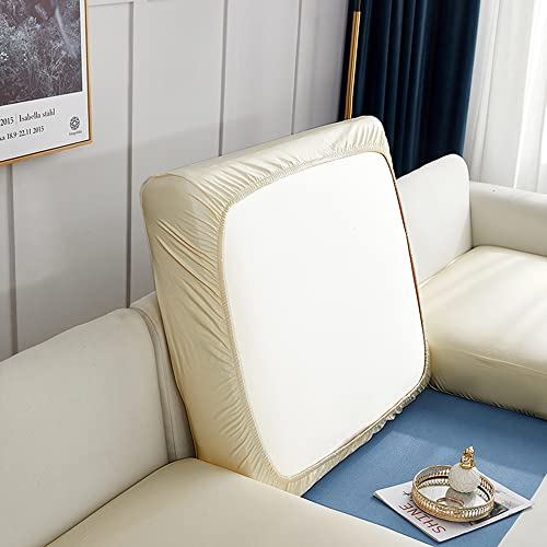 Sofa Sitzkissenbezug,Sitzkissenbezug aus Kunstleder Stretch Wasserdichter Sitzkissenschutz, Elastischer Kissenbezüge, Husse Überzug Bezug Für Anti Katzen Scratch Sofa Sitzkissen