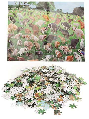 Bewinner Hundekot Puzzle 1000 Teile, 101 Kackende Welpen, Lustiges, Hundekot Gag Puzzles für Hundeliebhaber, Welpenbesitzer, und Weihnachten