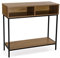 Versa Jinkx Mueble Recibidor Estrecho para Entrada o Pasillo, Mesa Consola, con Espacio de almacenaje, Medidas (Al x L x An) 75 x 30 x 80 cm, Madera y Metal, Color Marrón Oscuro y Negro