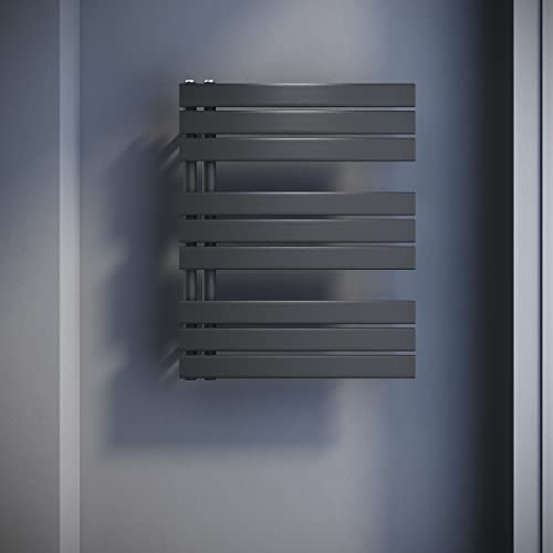 SONNI Badheizkörper Flach Handtuchtrockner 762 x 500 mm Anthrazit Handtuchwärmer Seitenanschluss Panel Handtuchheizkörper 679W