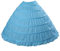 BEAUTELICATE Damen Reifrock Lange Petticoat Unterrock Ballkleid Brautkleid Prinzessin Crinoline 6 Reifen für Hochzeitskleid Brautkleid 9 Farben, Eisblau
