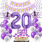 Deko 20. Geburtstag Lila - Luftballons, Folienballon, Tortendeko für Frauen - Violette Dekoration