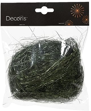 Kaemingk Lametta Engelshaar glatt 20g Kunststoff Feenhaar Piniengrün - Christbaumschmuck Weihnachtsdekoration - feines Füllmaterial für Verpackungen von Geschenken