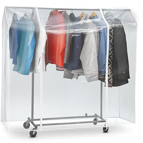Tatkraft Anwalt - Kleiderständer Abdeckung, Transparent, mit 2 Reißverschlüssen, Schützt Kleidung vor Sonne, Staub, Schmutz, Maße 130 x 160 x 60 cm