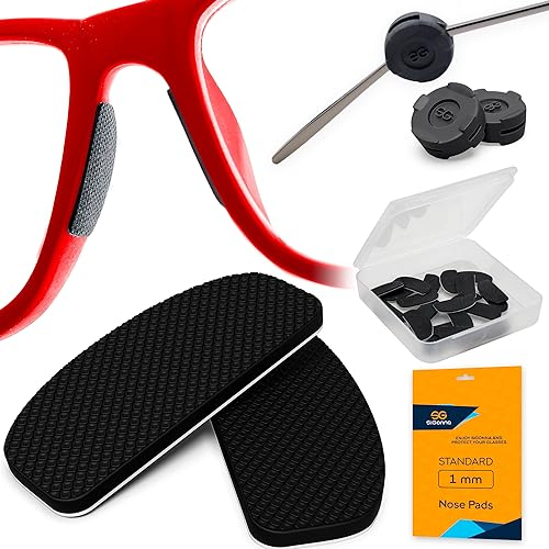 Brillen-Nasenpads rutschfest – Brillen-Nasengriff rutschfest 1 mm – selbstklebende Augenbrillen-Nasenpads – Brillen-Nasenpads aus Silikon – Sonnenbrillen-Griff-Nasensteg – 6 Paar Nasenstücke