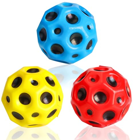 Moon Ball, 3 Stück Mondball Hohe Bounce-Loch-Ball, Hohe Sprünge Gummiball Space Ball Moonball, 7 cm Durchmesser Hüpfball, Lavaball Space Ball für Kinder Toy Party Gift