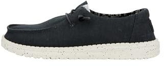 HEYDUDE - Wendy Canvas - Zapatos Estilo Mocasín para Mujer, Black/White, 41